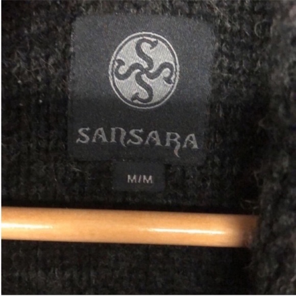 Sansara Jaquard Wool Button Down Sweater Cardigan - Picture 4 of 6